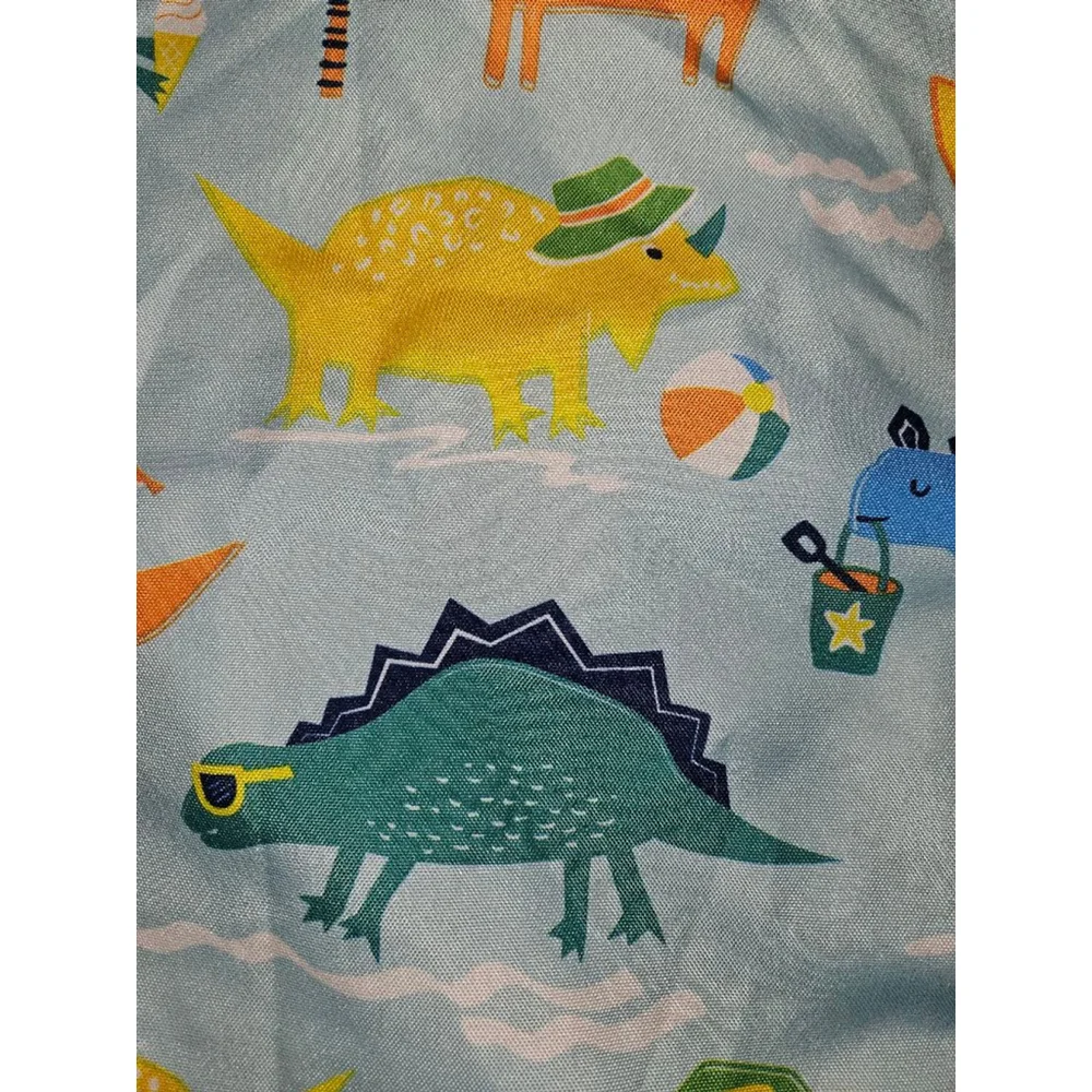 Tommy Bahama Reversible Duvet Dinosaurs Blanket 50 in x 60 Blue Green Multi